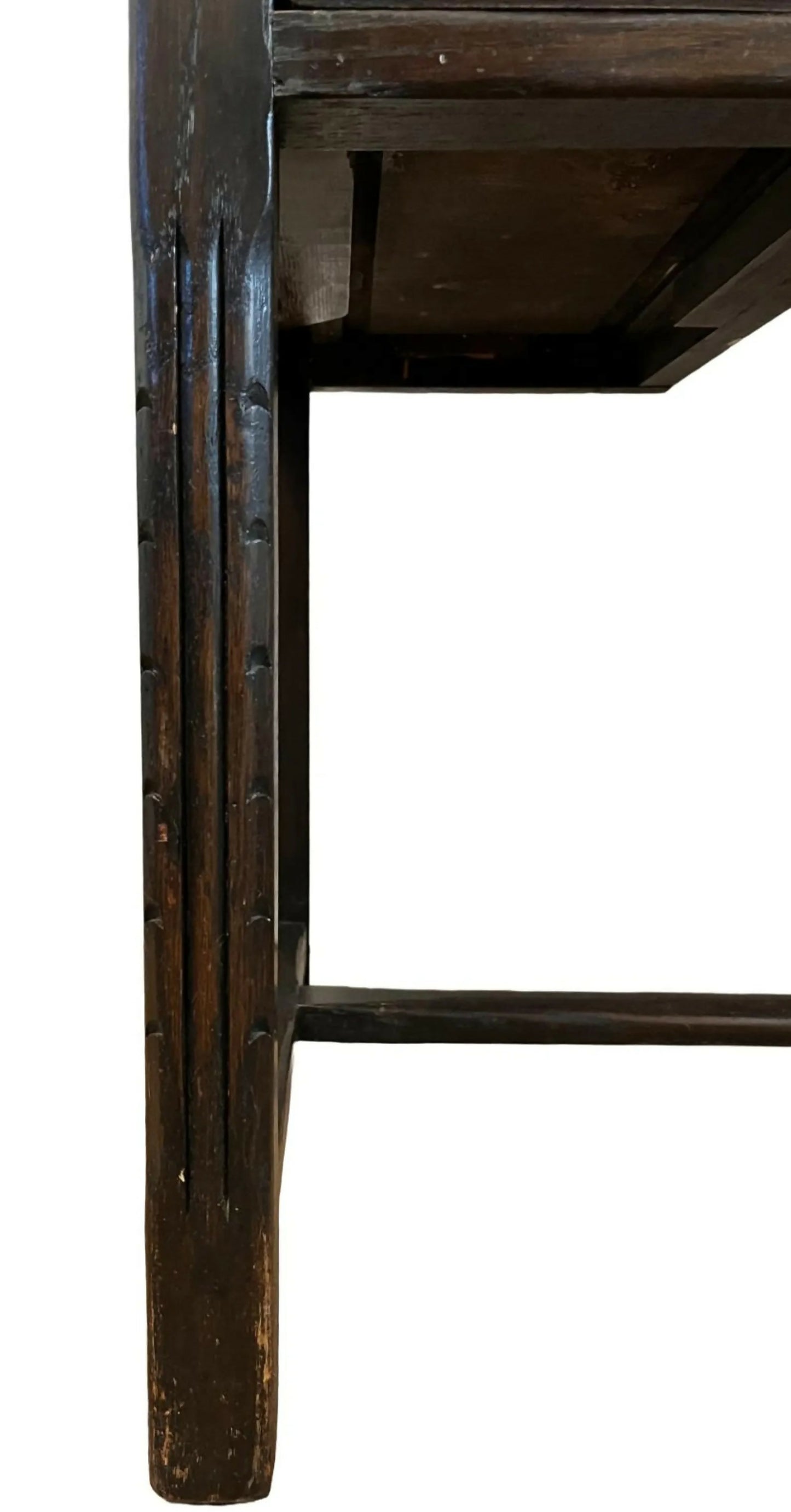 Vintage 1930s Solid Wood Desk 5 Drawer Console Table Carved Front 109cm