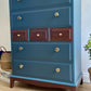 Stag Minstrel Chest of 7 Drawers upcycled in two tones Midcentury Modern