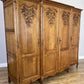 Wardrobe Vintage French Louis XVI Style Oak Four Door Carved Armoire LOT 4877
