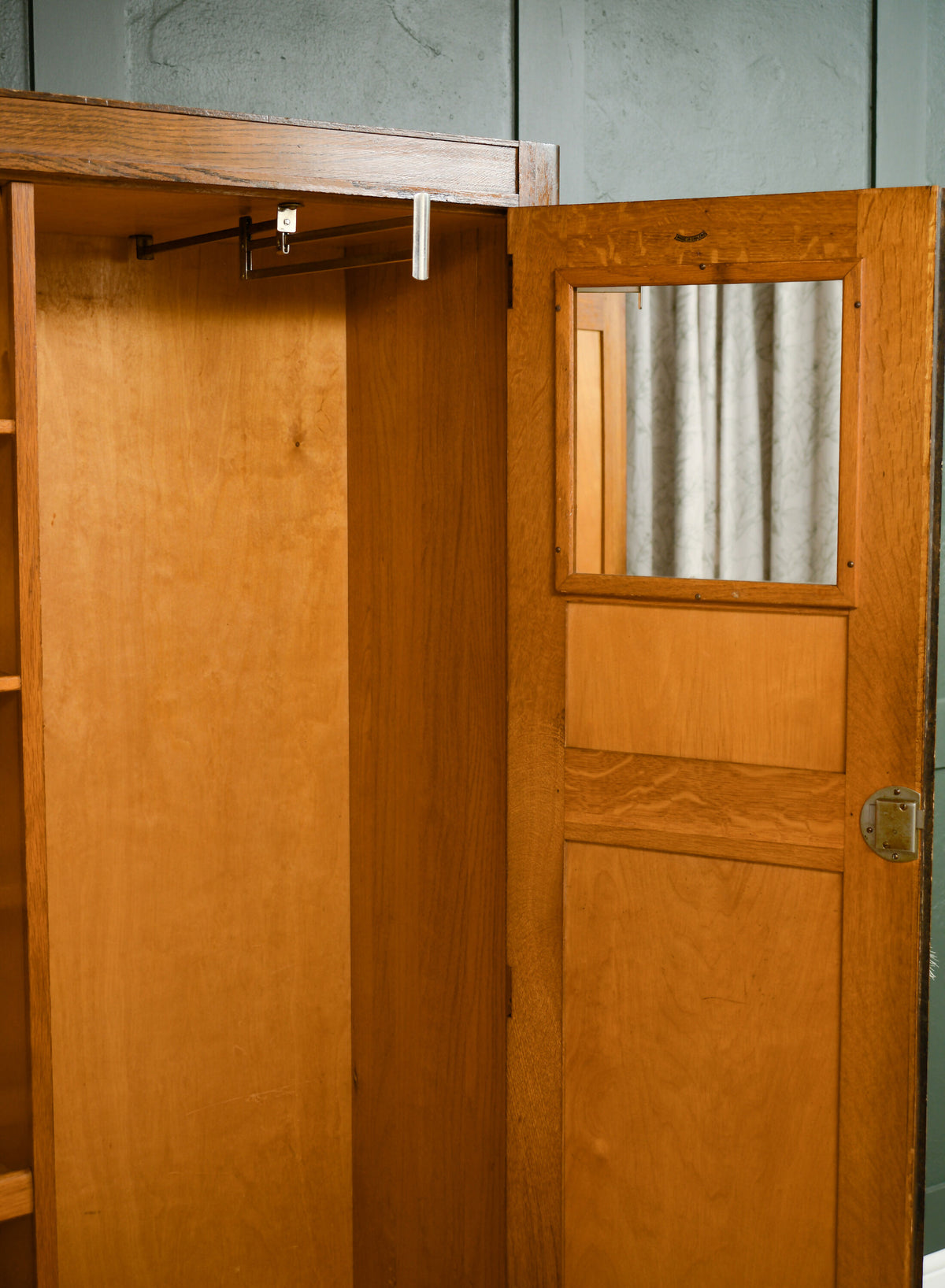 Vintage Oak Gentlemans Wardrobe - 1930s - 1940s
