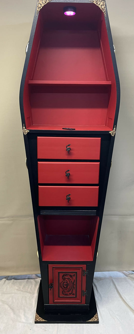 Genuine Oak Coffin Display Storage Unit