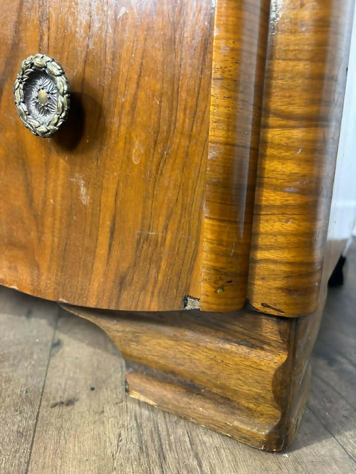 Art Deco Figured Walnut Gents Wardrobe