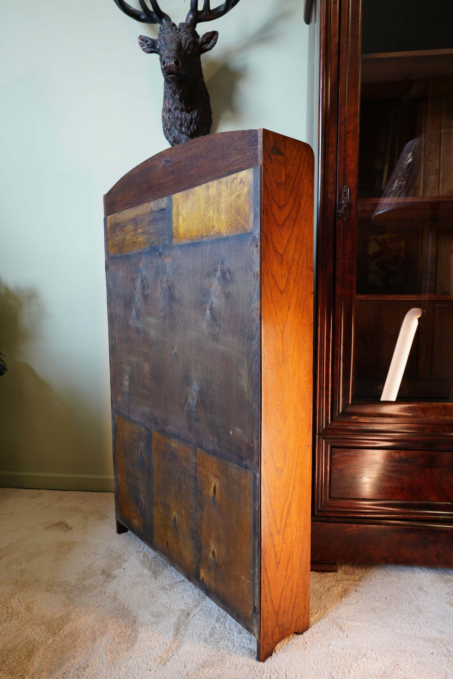 Vintage Slim Open Bookcase In Solid Oak – United Kingdom, C.1910