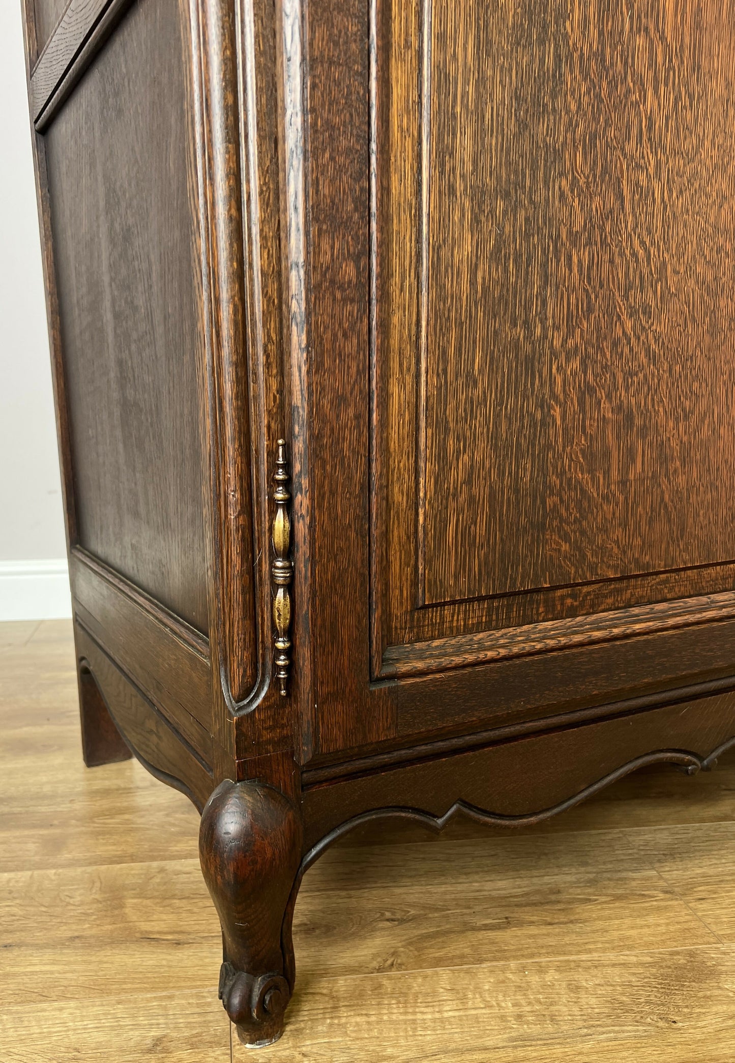 Wardrobe Antique French Louis XVI Style Oak Two Door Carved Armoire LOT 6465