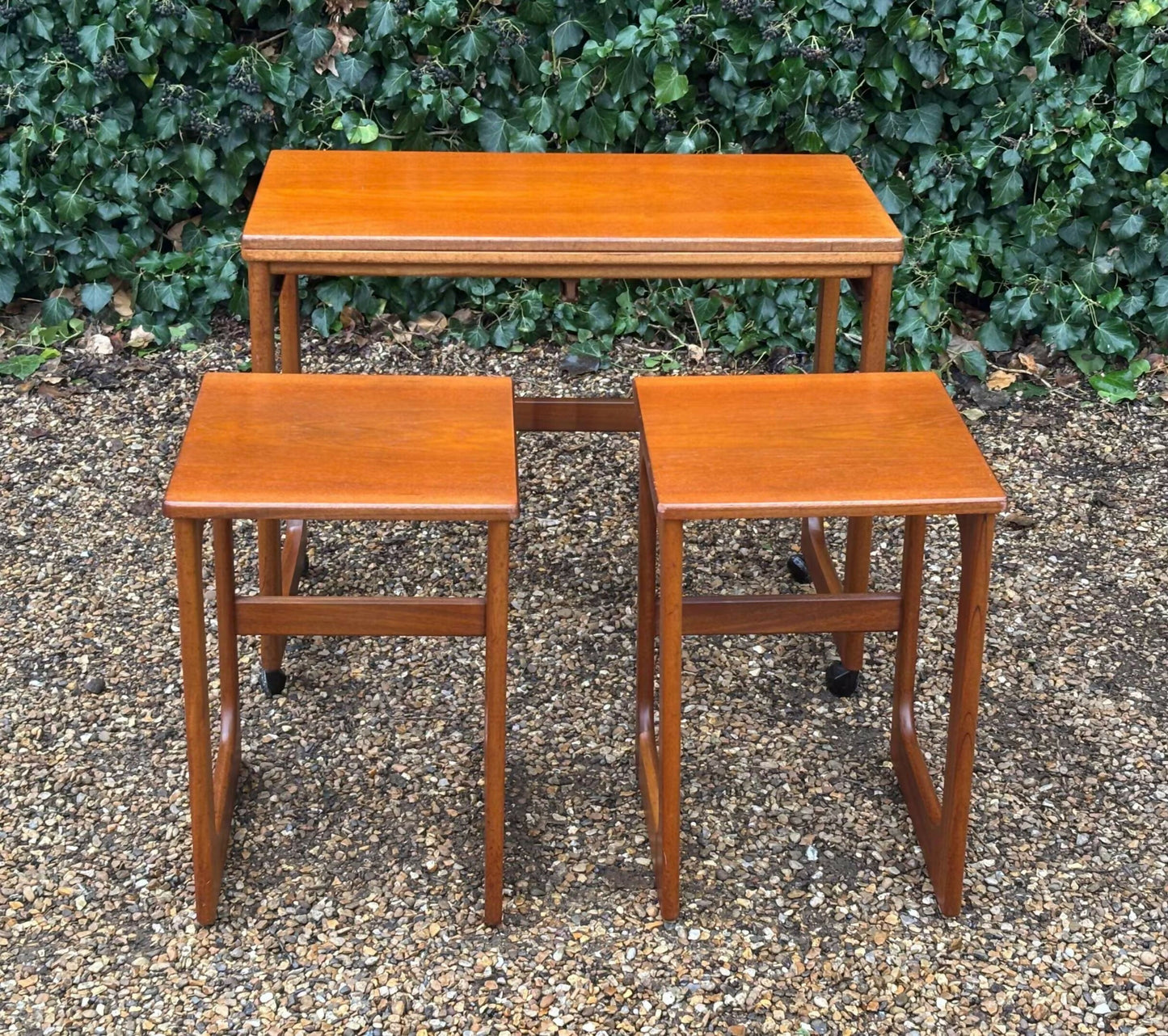 Mid Century McIntosh Triform Teak Nest Of Tables c,1960s