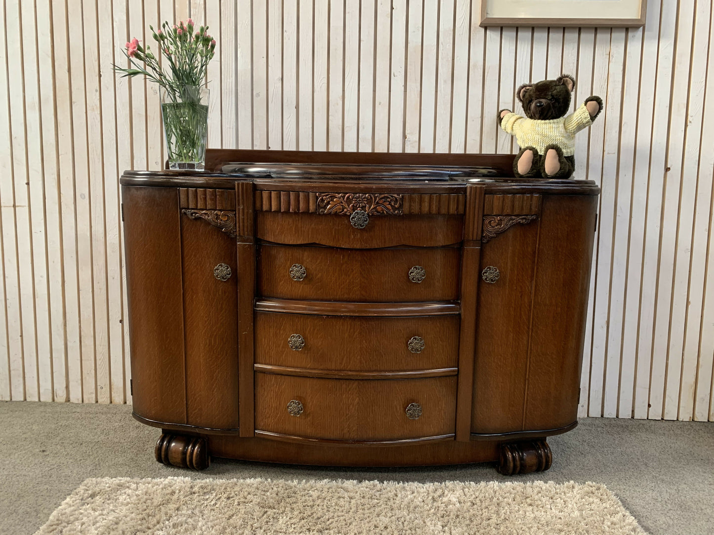 Lifetime Furniture Company Vintage Art Deco sideboard or buffet cabinet