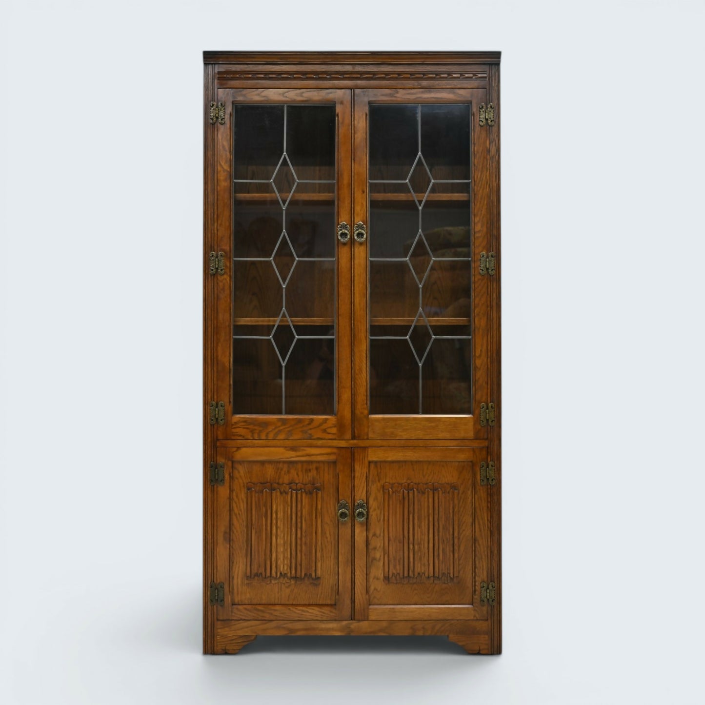 Old Charm Bookcase Display Cabinet Light Oak Finish EXC Clean FREE UK Delivery*