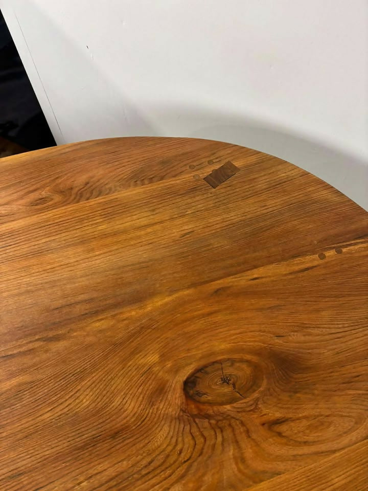 Custom Made Oval Elm Dining Table