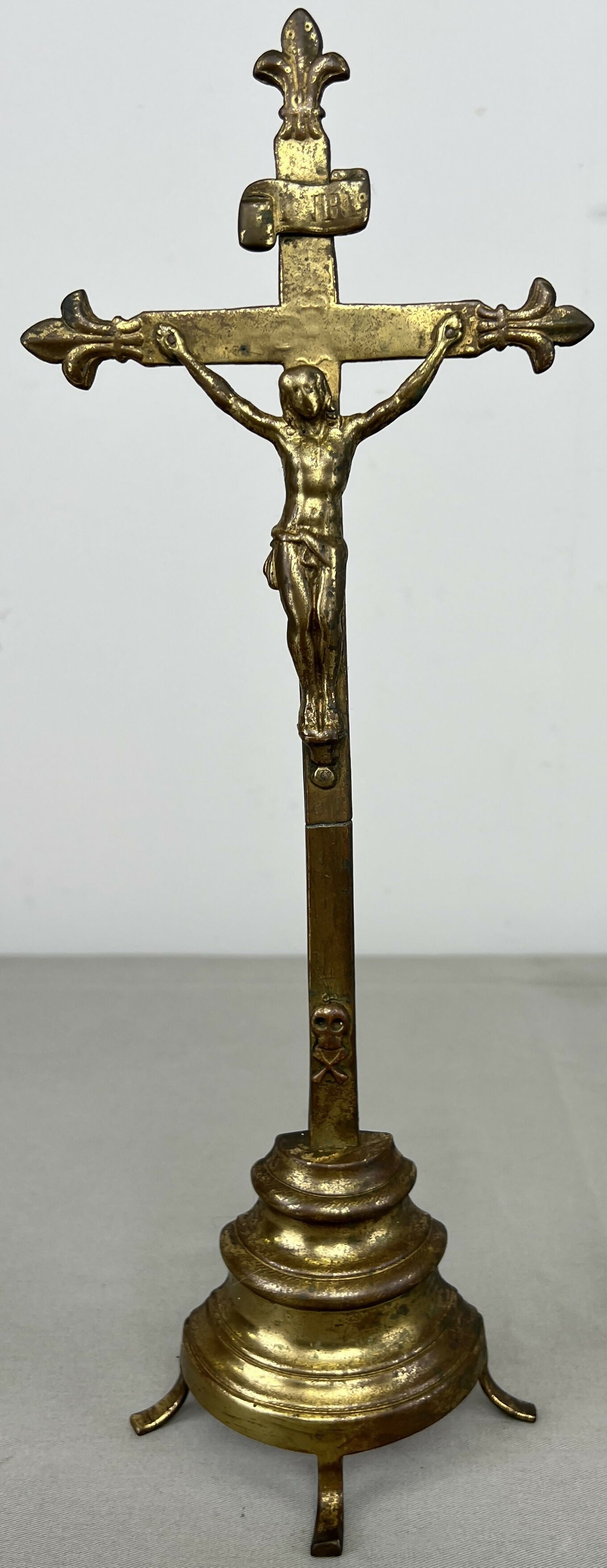 Crucifix Vintage French Style Religious Cross Ornate Freestanding LOT 6425