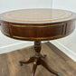 Vintage Reproduction Mahogany Drum Table with Leather Top