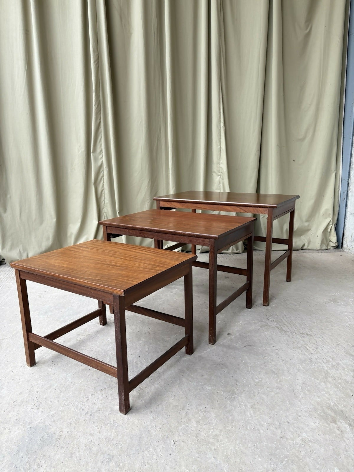 Vintage Mid Century Teak Nest Of Side Tables Scandi Danish Style Retro R981