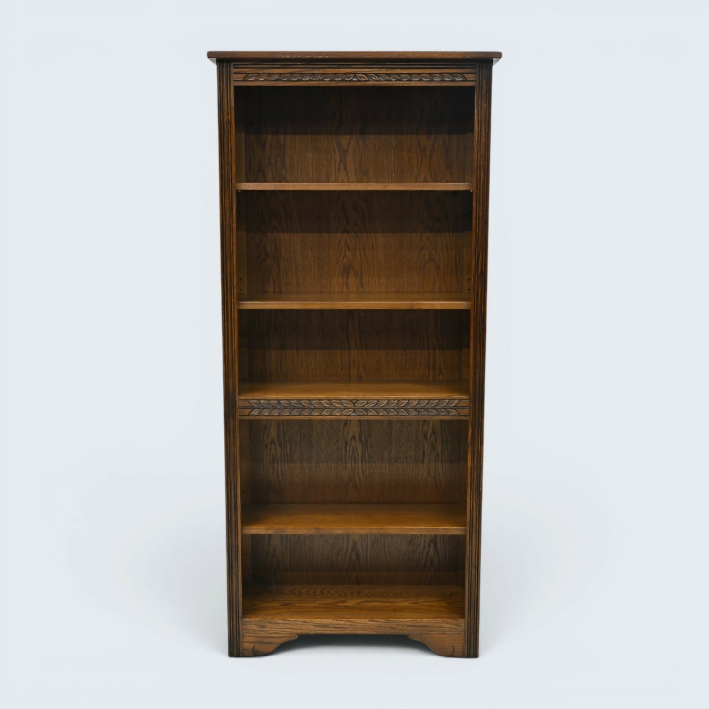 Old Charm Open Bookcase 4 Shelves Light Oak Finish Carvings FREE UK Delivery*