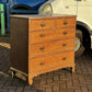 Vintage Georgian Light Oak Chest Of Drawers.