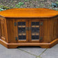A WOOD BROTHERS OLD CHARM CARVED LIGHT OAK CORNER TV CABINET / MEDIA STAND / UNIT
