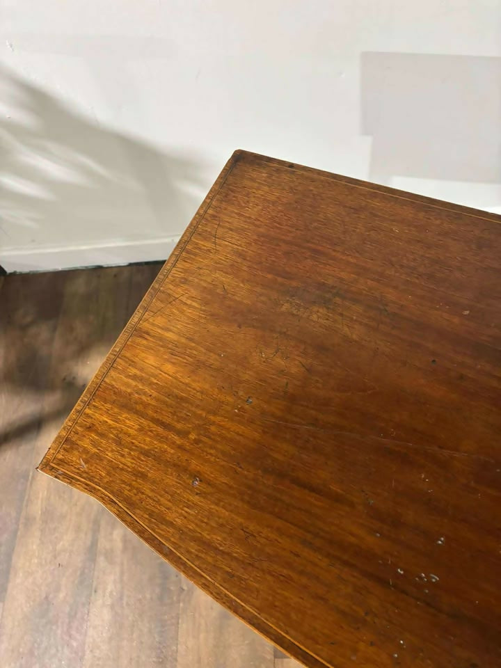 Edwardian Inlaid Mahogany Serpentine Front Side Table