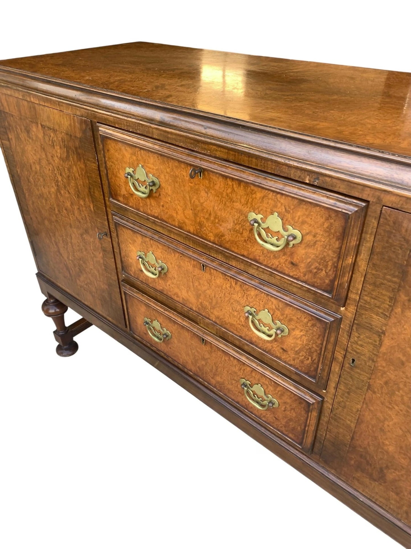 Art Deco period Georgian revival Walnut sideboard cabinet