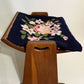Gomme Vanity Stool Arts & Crafts Oak Floral Embroidery Seat or Piano Stool
