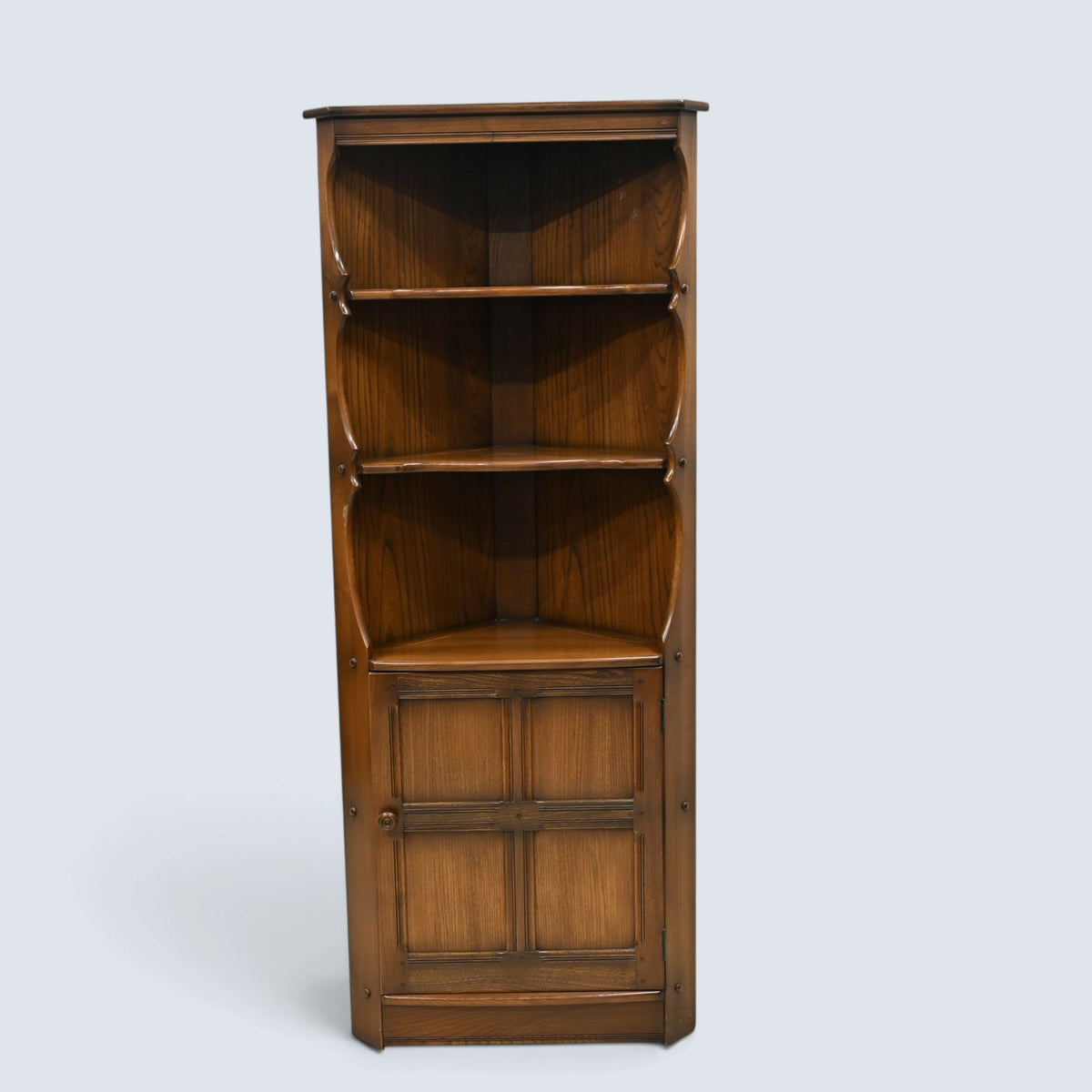 Genuine Ercol Corner Cabinet with Shelves and Cupboard #474 EXC FREE UK Delivery