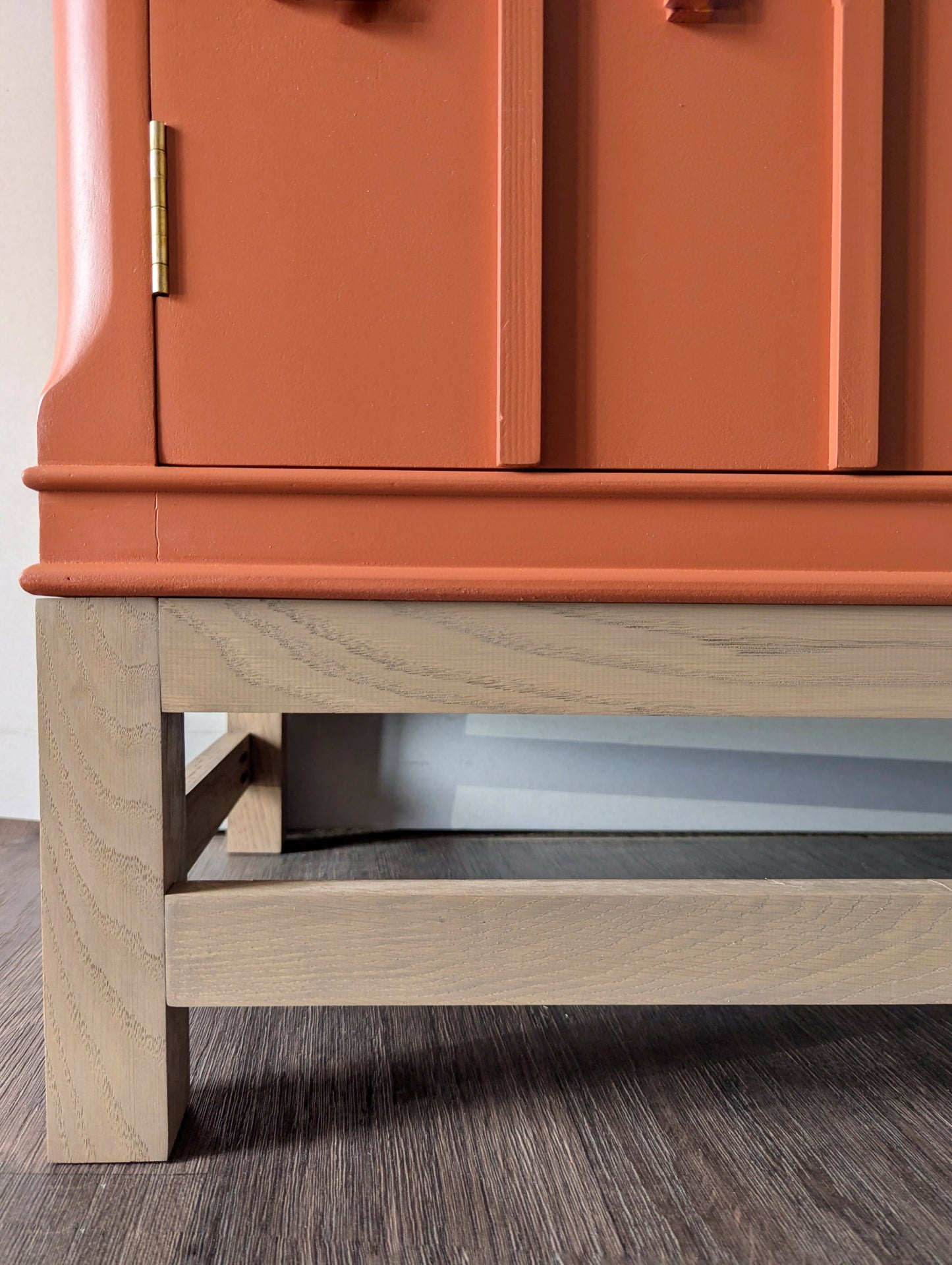 Burnt Oak Orange Vintage Sideboard Cocktail Drinks Cabinet