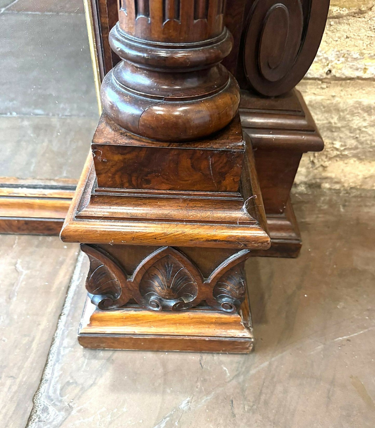 A Good Large Victorian Carved and Figured Walnut Overmantel Mirror
