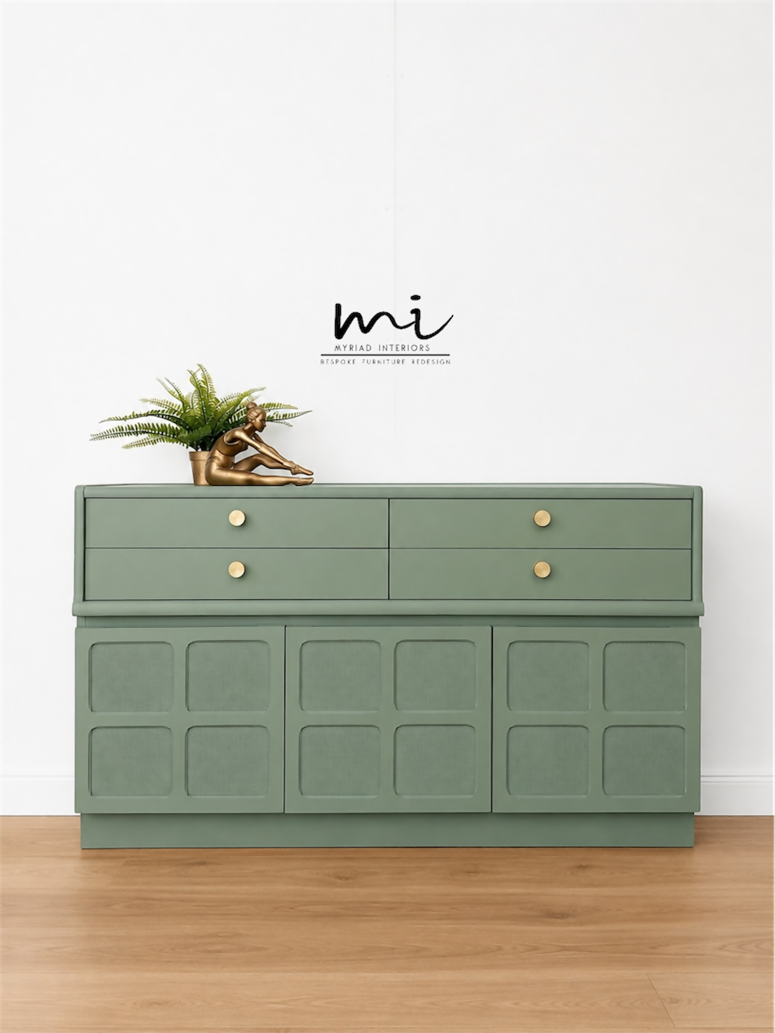 Vintage sage green Nathan sideboard, TV Stand, media centre, retro, console table, drinks cabinet, cocktail, drawer, cupboard Mid century
