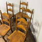 Set of Six Custom Made Elm Bar Back Dining Chairs