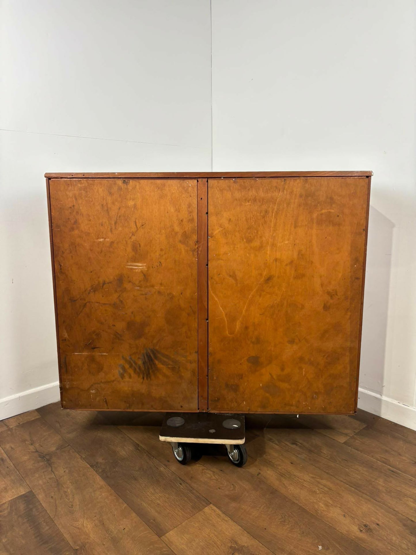 Mid-Century Glazed Teak Bookcase Cabinet