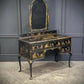 Black and Gold Chinoiserie Lacquered Dressing Table