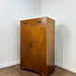 Vintage Oak Tallboy Wardrobe with Drawer Over Cupboard