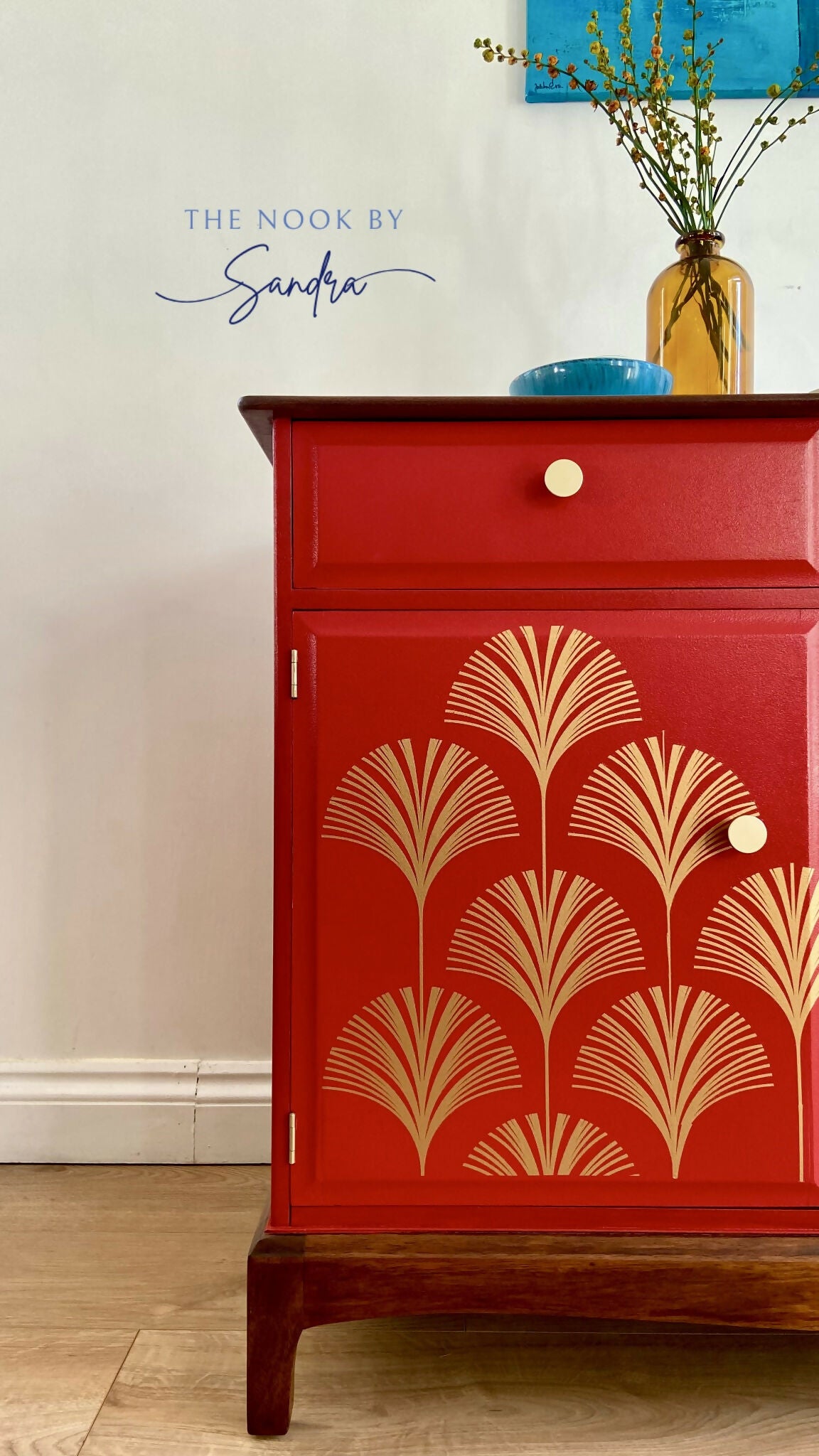 Midcentury Striking Stag Minstrel Mahogany Sideboard