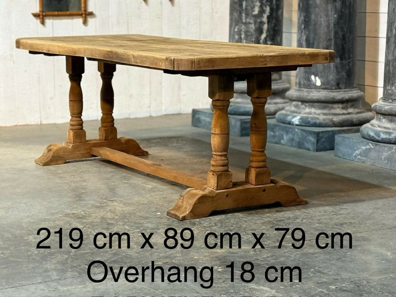 Deep French Oak Farmhouse Dining Table lovely top
