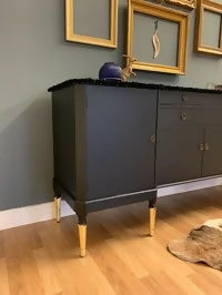 Black & gold vintage sideboard