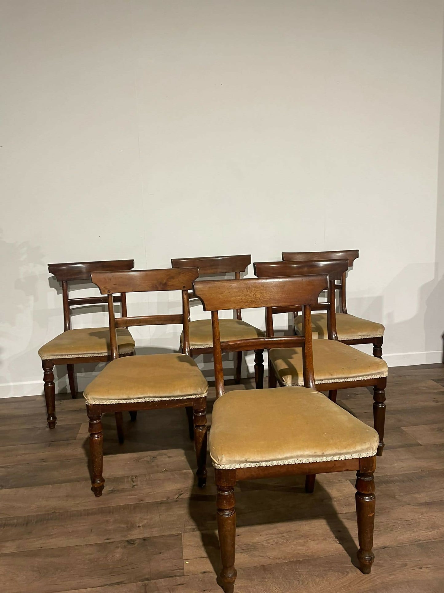 six Victorian Splat Back Dining Chairs00