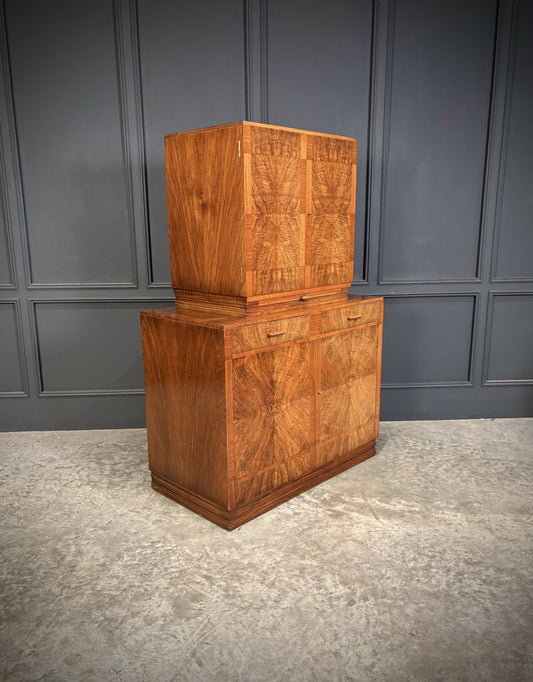 Art Deco Walnut Cocktail Cabinet