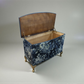 Vintage bedding blanket box ottoman navy blue floral chest