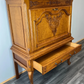 Cabinet Vintage French Style Oak Carved Sideboard with Drawer LOT 3757