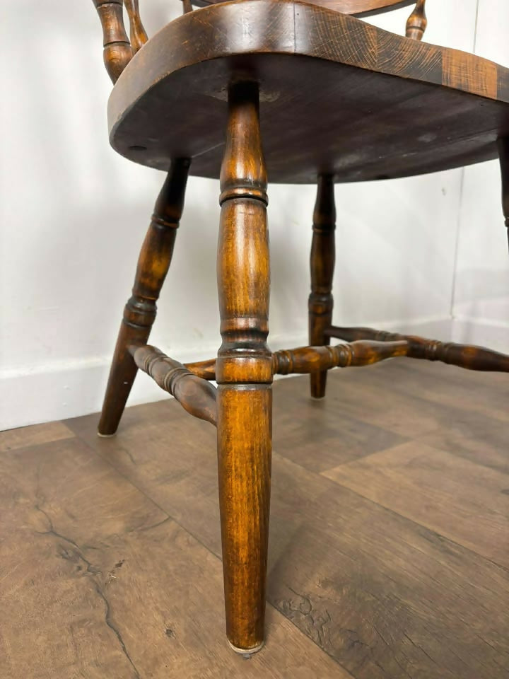 Pair of Oak Tub Style Spindle Back Chairs