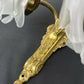 Pair of Wall Lights Vintage French Ornate Double Arm Glass Sconces LOT 6477