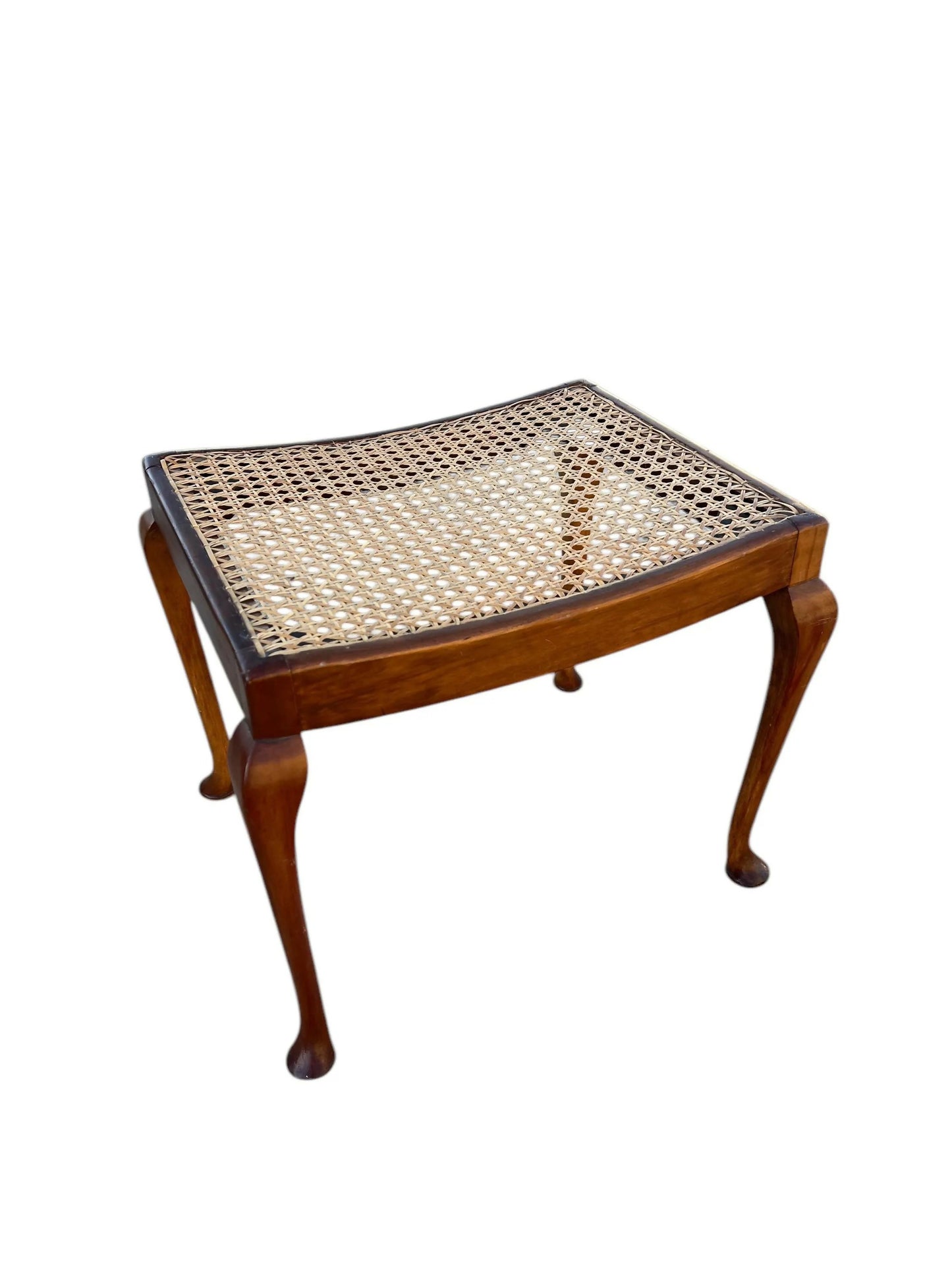 Queen Anne style Rattan foot stool