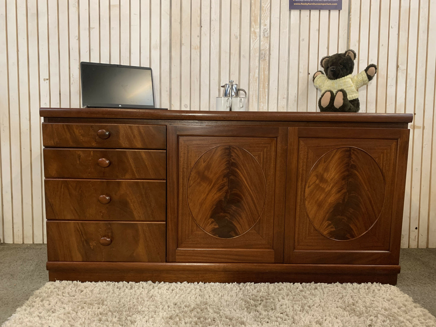 Nathan Furniture Vintage Sideboard Mid Century Wooden Cabinet Drawers Cupboard