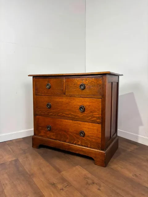 Vintage Oak Two Over Two Chest Of Drawers