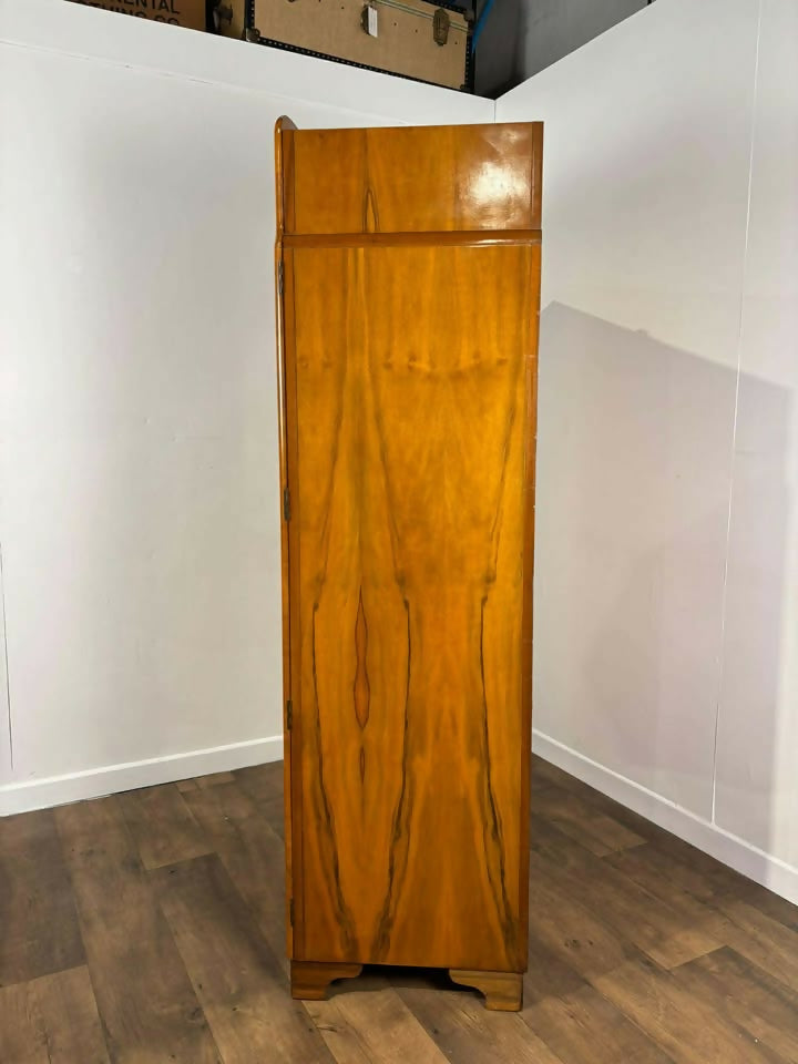 Art Deco Walnut Figured Ladies Wardrobe