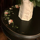 Painted Black Table with Pink Roses