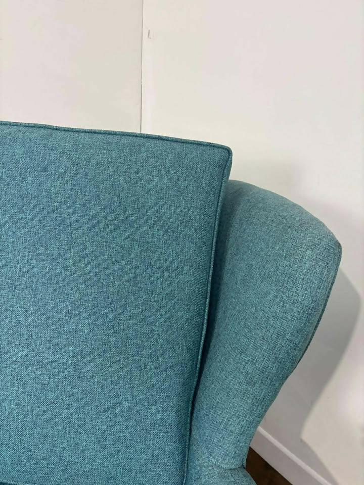 Contemporary Teal Wing Back Armchair
