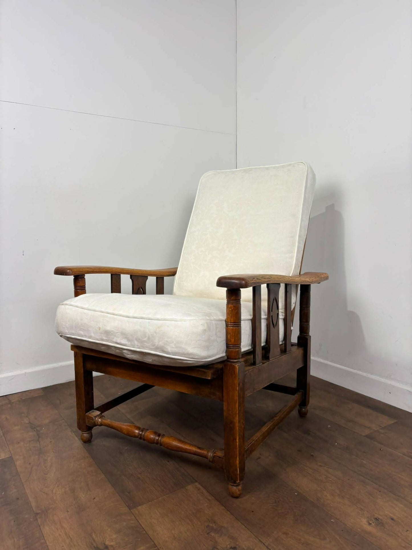 Vintage Oak Reclining Armchair