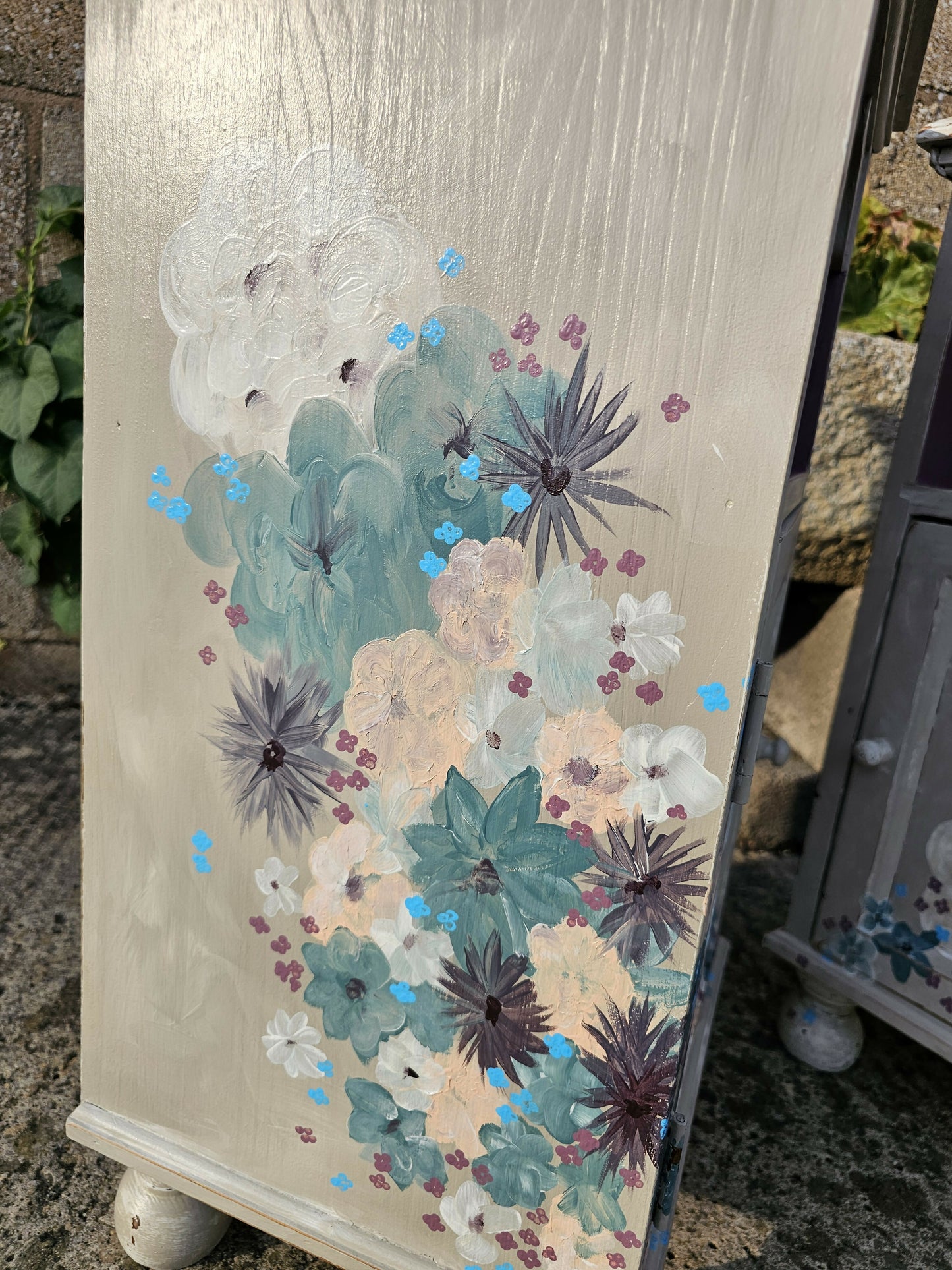 Hand Painted Pine Bedside Cabinets