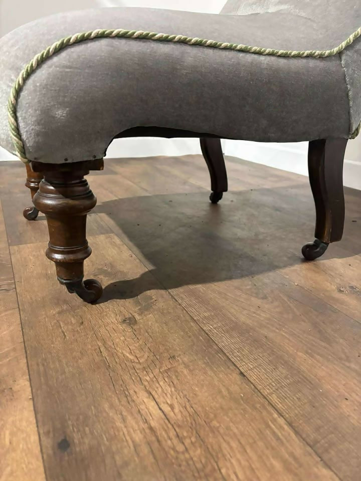 Antique Mahogany Framed Scroll Form Nursing Chair - Late 19th / Early 20th Century