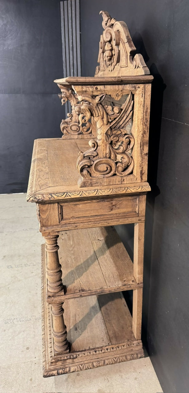 French 19th Century Carved Oak Buffet