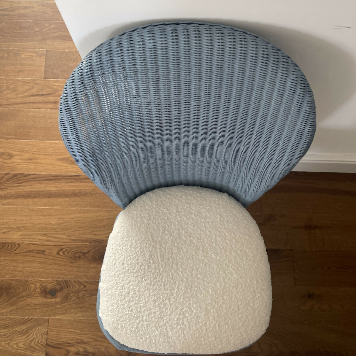 Wedgwood blue accent chair with matching fabric