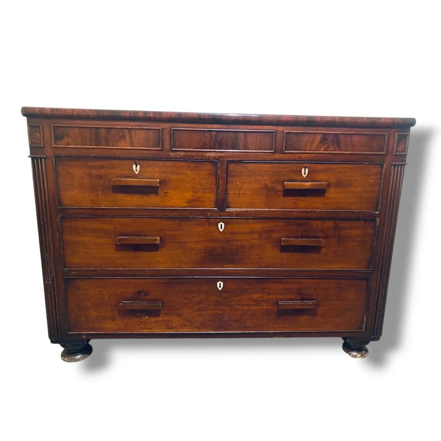Antique Mahogany Chest of Drawers with Secret Compartment (c.19th Century)